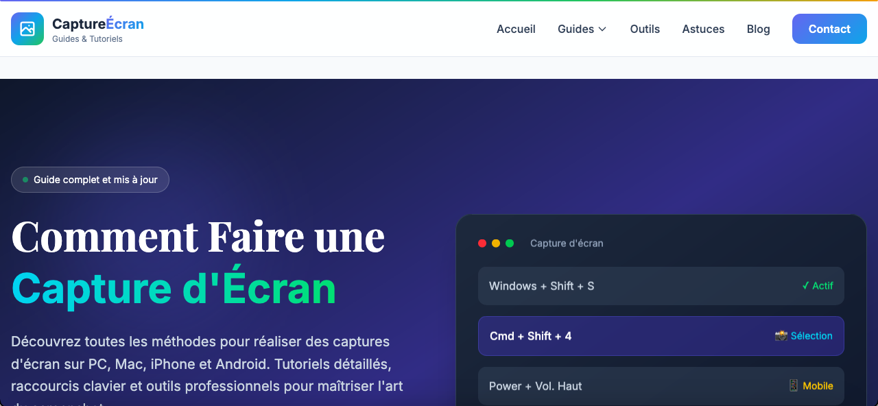 Comment Faire Une Capture d'écran