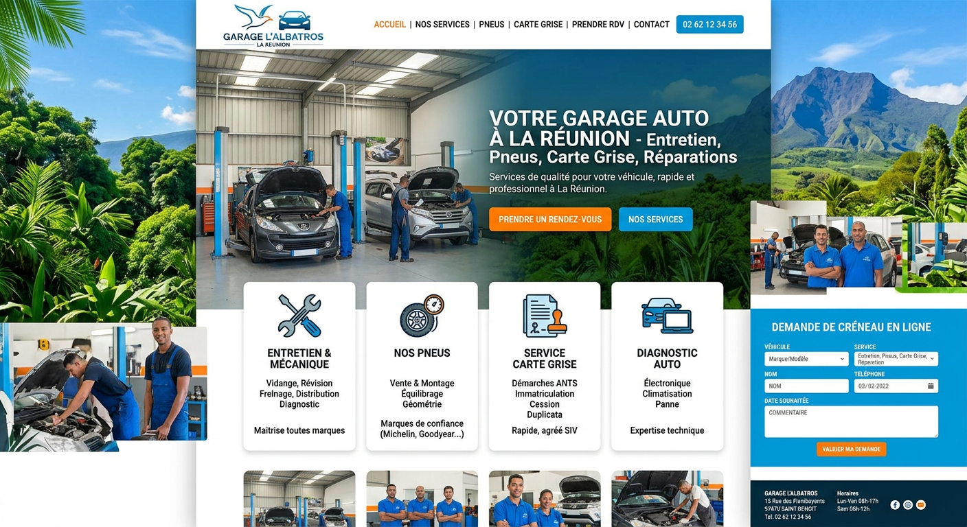 Exemple de structure site garage auto 974